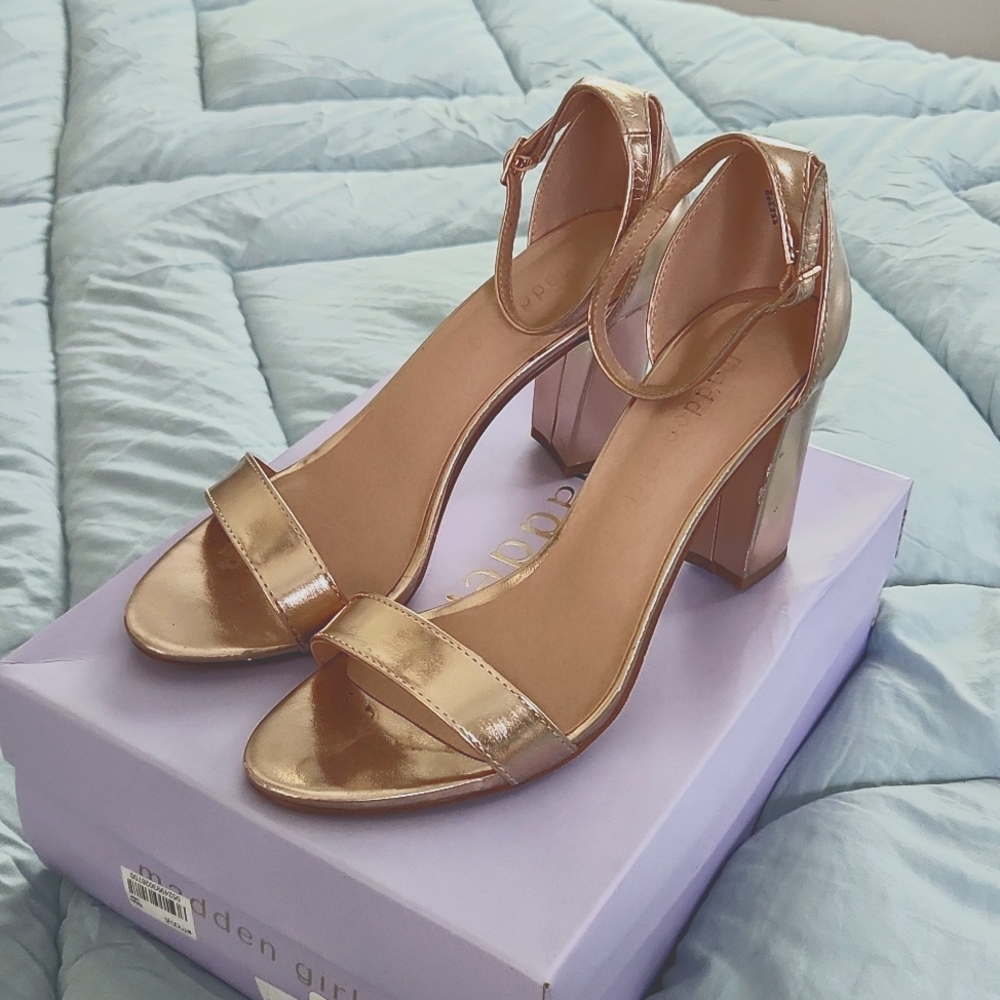 Madden Girl Beella Rose Gold Heels